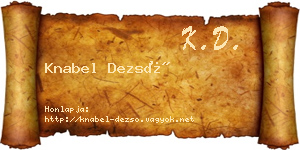 Knabel Dezső névjegykártya