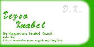 dezso knabel business card